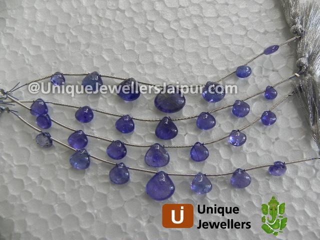 Tanzanite Smooth Heart Beads